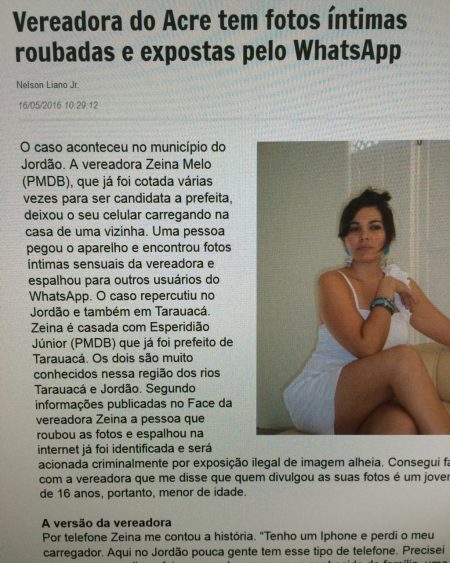 Fotos íntimas da vereadora Zeina Melo caiu no WhatsApp 1